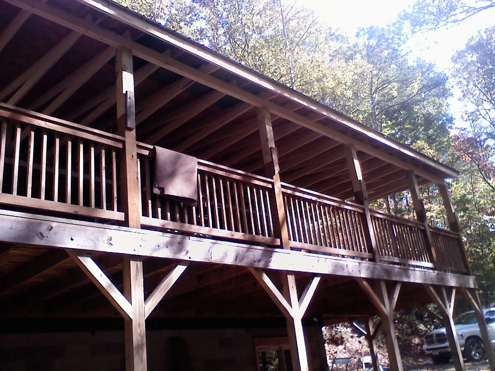 Timber framing under a new elevated porch and deck — Roof Leak Repair in Dothan by Roofing Brothers